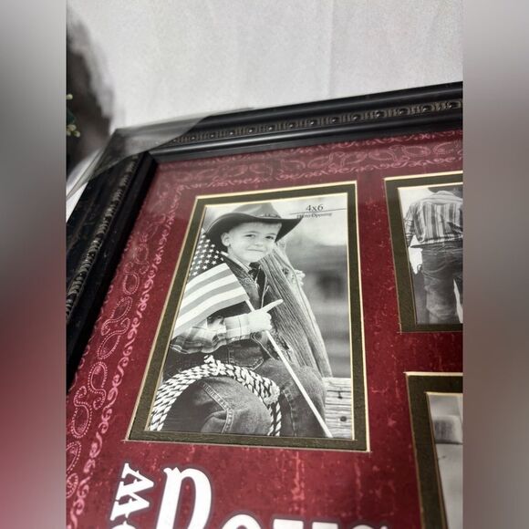 16” NEW Cowboys Are the Cutest Boys 3 Opening Picture Frame NIB - Picture 2 of 7